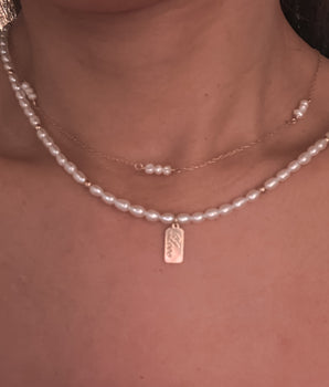Mini Pearl Golden Necklace - Sisi - AD Jewellery Copenhagen