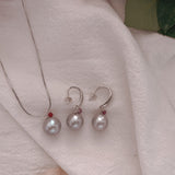 Nature grey Pearl Silver Earrings - Nada