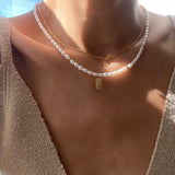 Petit Pearl Gold Necklace w. LOVE Pendant