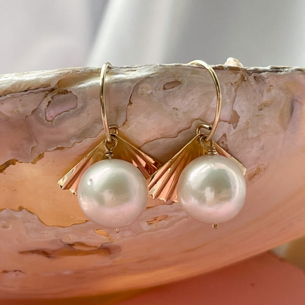 Cordelia Gold Pearl Earrings