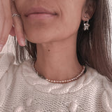 Iris nature pink Pearl Necklace
