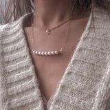 Bar Pearl Golden Necklace - Skyle
