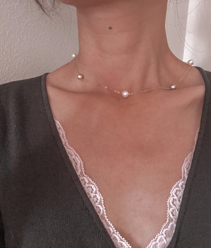 Sophia Satellite Pearl Golden Necklace - AD Jewellery Copenhagen