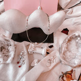 Kenzie Pearl Petals Earrings  with teardrop red jade