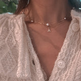 Sophia Satellite Pearl Golden Necklace