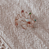 Unique love Ring with colorful stones